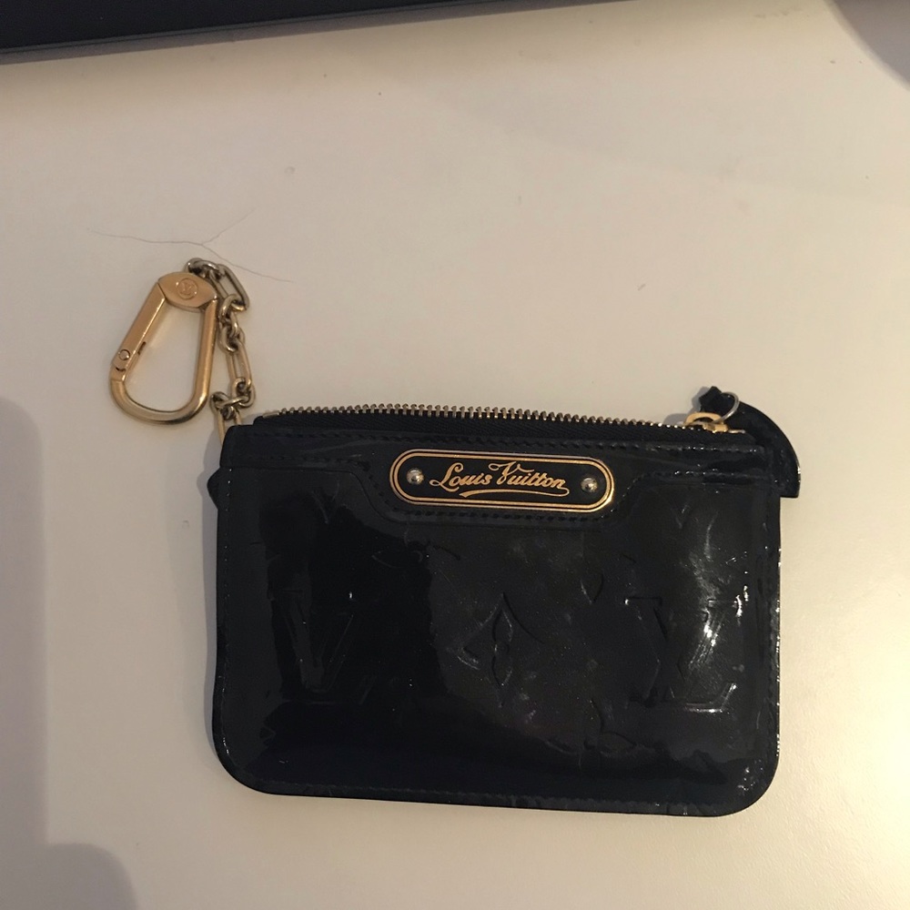 Louis Vuitton vermis leather Cles key/card pouch